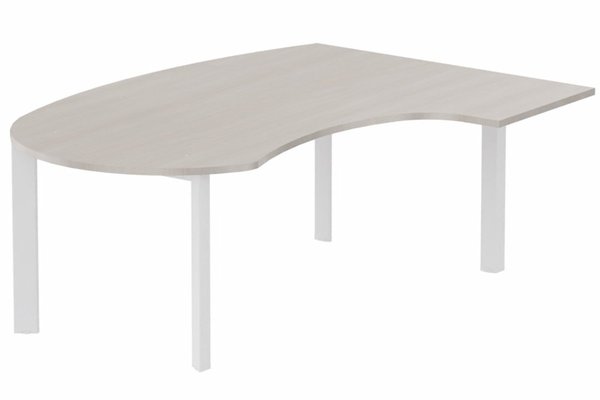 Gamme K7 - Plans compacts - K7 compact 90° manager 190x141x104x60cm, plateau acacia, structure blanc