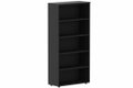 Armoire mélamine H196xL100cm sans portes, Finitions = Top de finition :noir/ Corps d'armoire et tablettes: noir