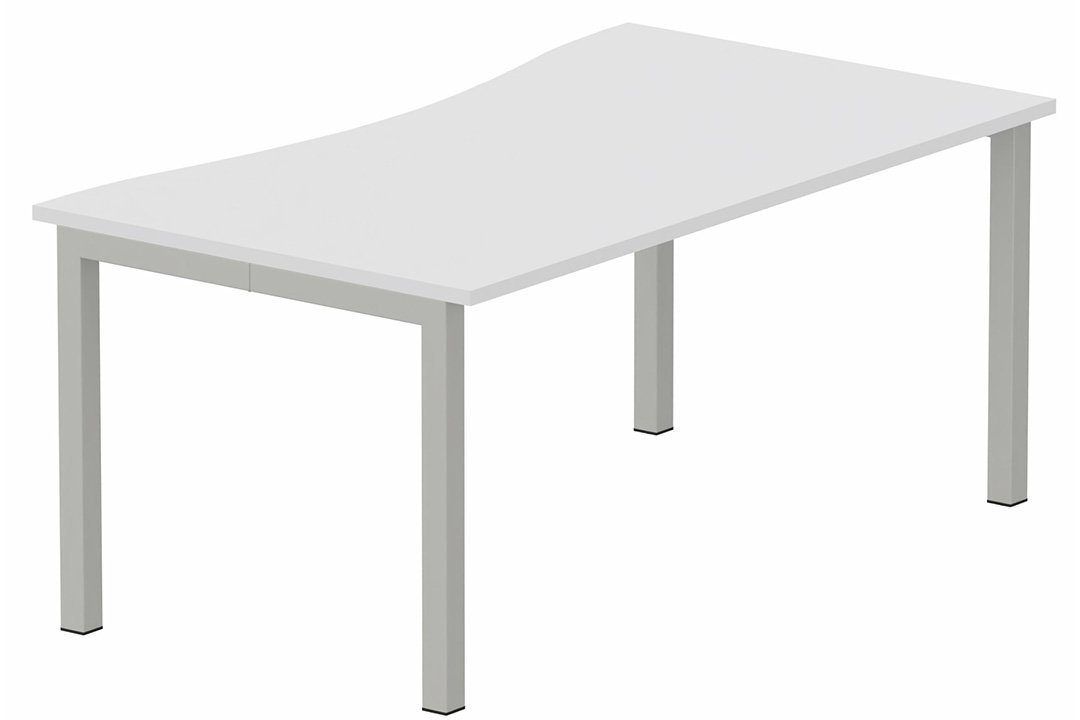 Plan vague symétrique 180x90x80cm blanc/aluminium - sur délai