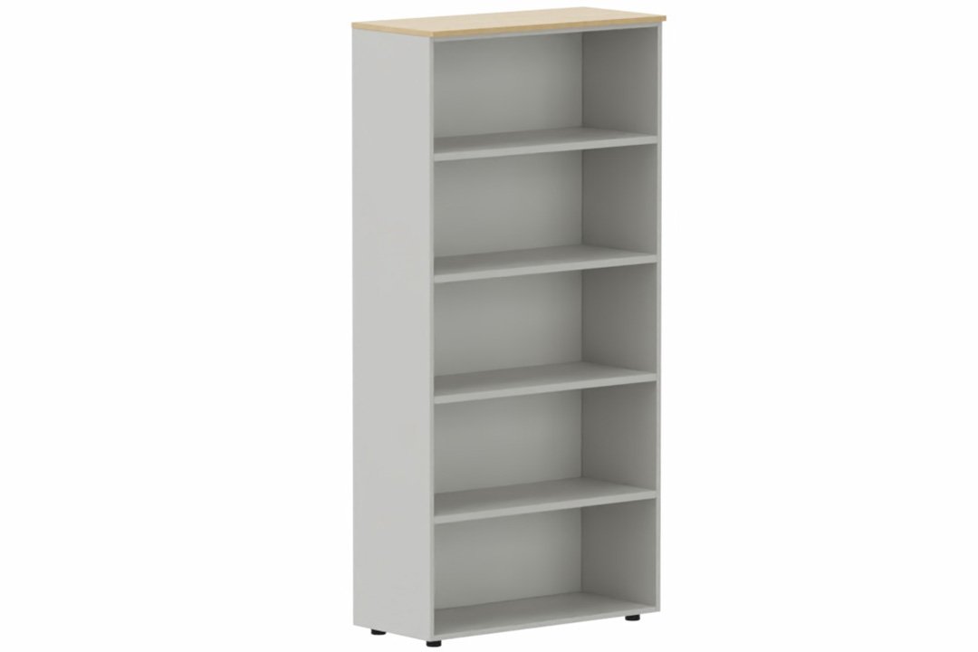 Armoire mélamine H196xL100cm sans portes, Finitions = Top de finition :CHENE(CE) / Corps d'armoire et tablettes: ALUMINIUM (AL)