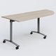 Module d'angle 90° Droite gamme Arca 200-80 cm. Plateau Acacia et pietement Aluminium.