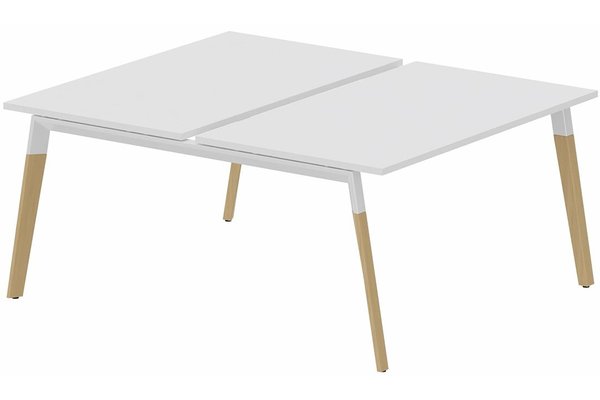 Postes Bench (poste doubles) - Série K8 WOOD - K8Wood Bench- départ 2 plateaux 140x80 (encombrement P165XL140cm)