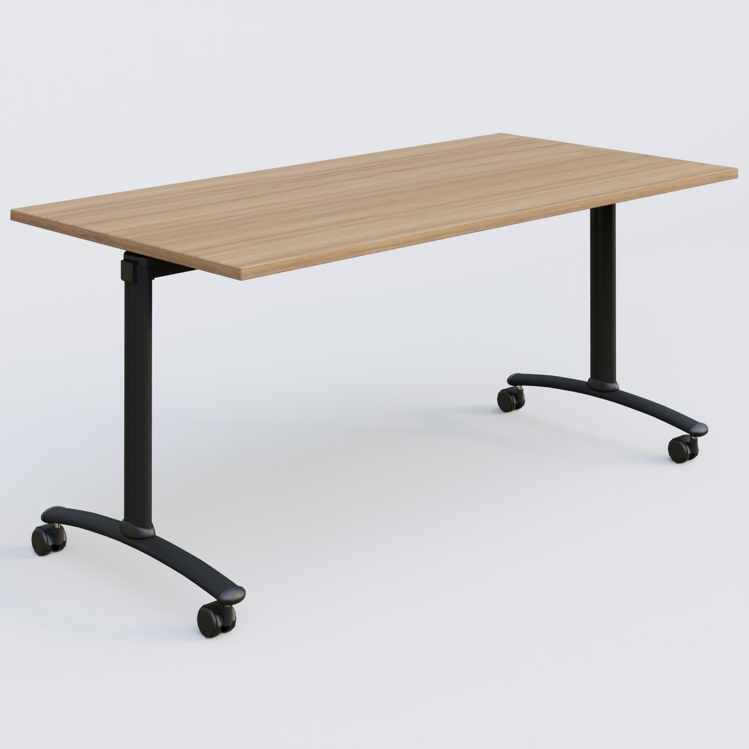 Table abattante gamme Arca 160-80 cm. Plateau Noyer et pietement Noir.