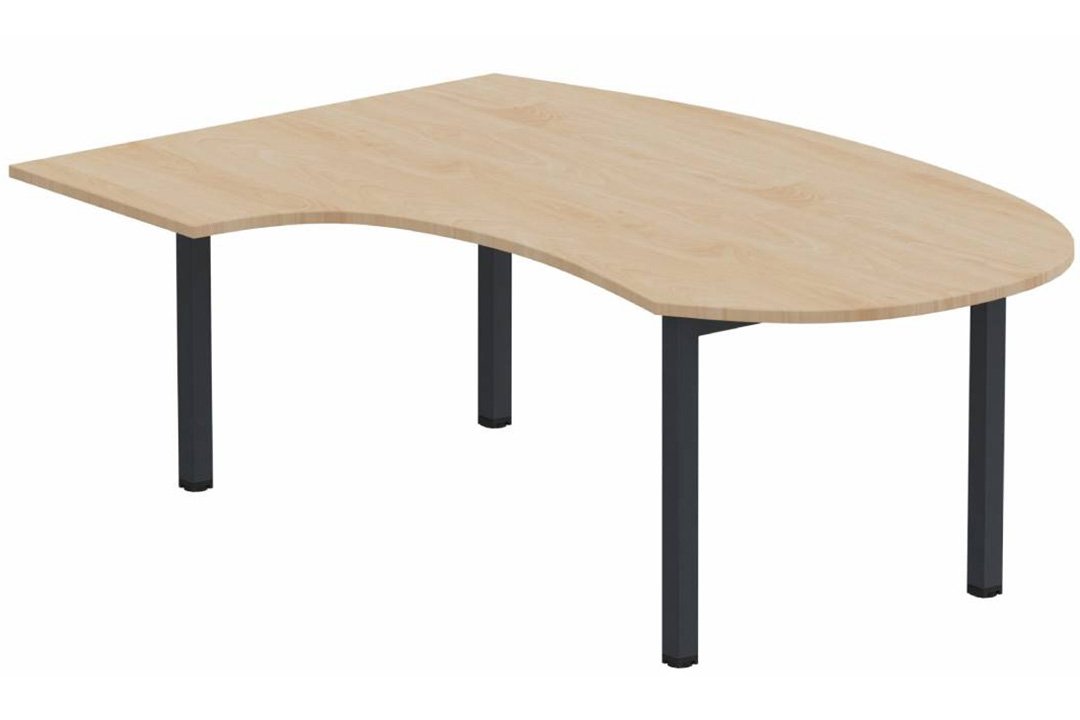K3 compact 90° manager 190x141x104x60cm, plateau hêtre, structure anthracite