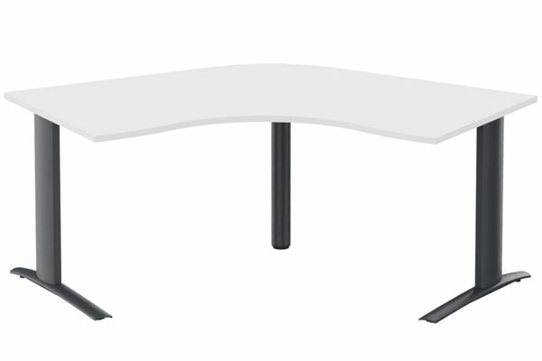 Gamme K1 - Plans compacts - K1 Poutre - Plan compact 120° symétrique 120x120x80 / 80 - -Finitions : PLATEAUX: BLANC (BL) / PIETEMENTS: ANTHRACITE (AN)