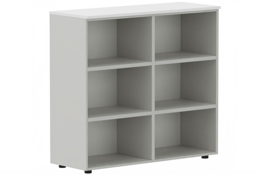 Armoire mélamine H102xL120cm, séparation médiane, sans portes, Top de finition : Chêne (BL) / Corps d'armoire et tablettes: alu