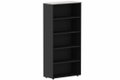 Armoire mélamine H196xL100cm sans portes, Finitions = Top de finition : Acacia / Corps d'armoire et tablettes: noir