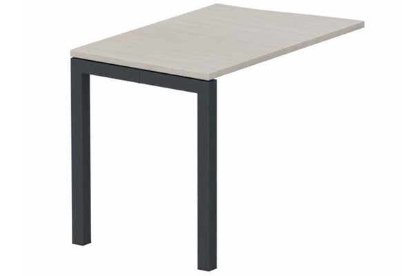 Gamme K3 - Extensions - Plans vagues - Retour vague à gauche 90x60cm sur pied, plateau acacia, structure anthracite