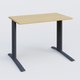 K1 Plateau droit 100x60 pieds fixe. Plateau Chêne clair et pietement Anthracite