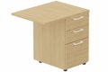 K8Wood Retour direct 120x60 sur caisson bois HB 3 tiroirs -Finitions = Plateau : chêne /Piétements : Blanc / bois (BW) /Caisson : Blanc (BL)