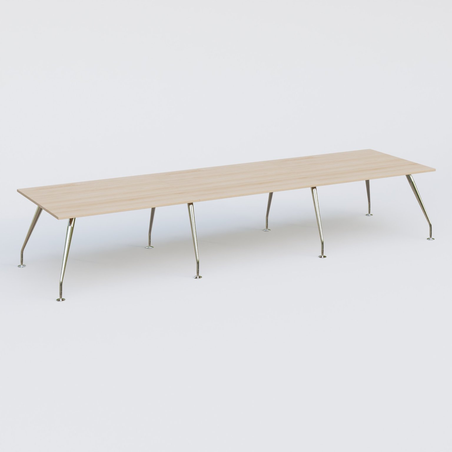 K5 table bench 420*120 cm. Plateau Hêtre et pietement Chrome avec base chromé.