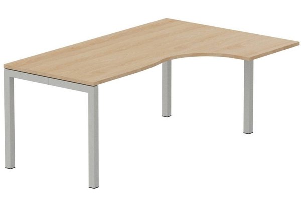 Gamme K3 - Plans compacts - Plan Compact 90° asymétrique 180x120x80/60cm retour à droite hêtre/aluminium