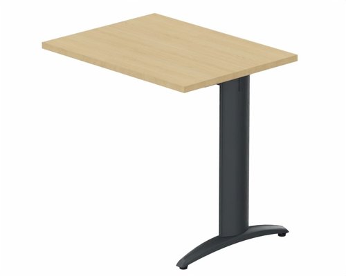 Gamme K2 - Extensions - Plans droits - K2- Retour direct 80x60 sur pied - Finitions = Plateau : Chêne (CE) / Piétements : Anthracite