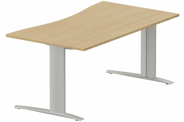 Gamme K1 - Plans vagues - k1 Poutre - Plan vague symétrique 180x90 / 80-Finitions : PLATEAUX: CHENE (CE) / PIETEMENTS: ALUMINIUM (AL)