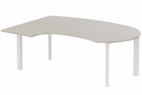 Gamme K7 - Plans compacts - K7 compact 90° manager 190x141x104x60cm, plateau acacia, structure blanc
