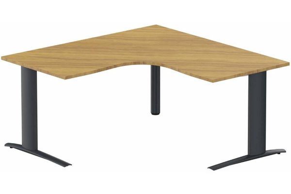Gamme K1 - Plans compacts - K1 - Plan compact 90° symétrique sur poutre  160x160x80 / 80 -Finitions : PLATEAUX: NOYER (NO) / PIETEMENTS: ANTHRACITE (AN)