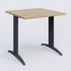 K2 Plateau droit 80x80 pieds fixe. Plateau Chêne naturel et pietement Anthracite.