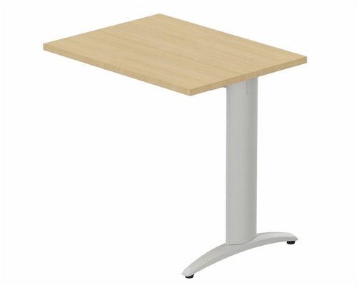 Gamme K2 - Extensions - Plans droits - K2- Retour direct 80x60 sur pied - Plateau : Chêne (CE) / Piétements : Aluminium