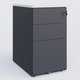 Caisson hauteur de bureau métalique 3 tiroirs avec top de finition, profondeur 60cm. Plateau Blanc et caisson Anthracite.