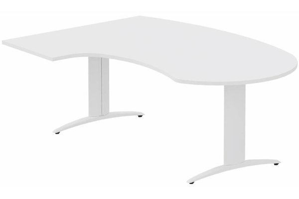 Gamme K2 - Plans compacts - K2 compact 90° manager 190x141x104x60cm sur pied de soutien, plateau blanc, structure blanc