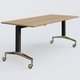Module droit de la gamme LEM 180-80 cm. Plateau Noyer et pietement Noir/Chrome.