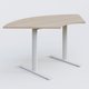 Module 1/4 de couronne gamme Pure 120-120 cm. Plateau Acacia et pietement Blanc.