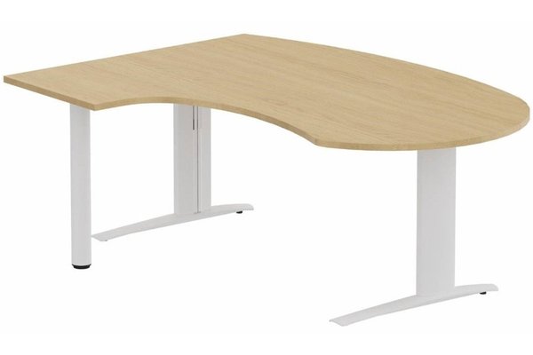 Gamme K1 - Plans compacts - k1 Poutre -  Plan compact 90° asymétrique Manager 190x141x104 / 60cm, pied de soutien sous retour à gauche -