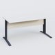 K1 Plateau droit 160x80 avec voile de fond bois. Plateau Blanc et pietement Anthracite