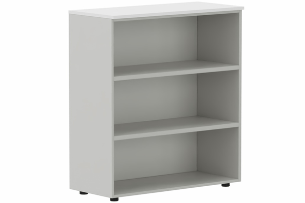 ARMOIRES SANS PORTES / BIBLIOTHEQUES - Hauteur 80 cm - Armoire mélamine H102xL100cm sans portes, Finitions =Top de finition : Blanc (BL) / Corps d'armoire et tablettes: Aluminium