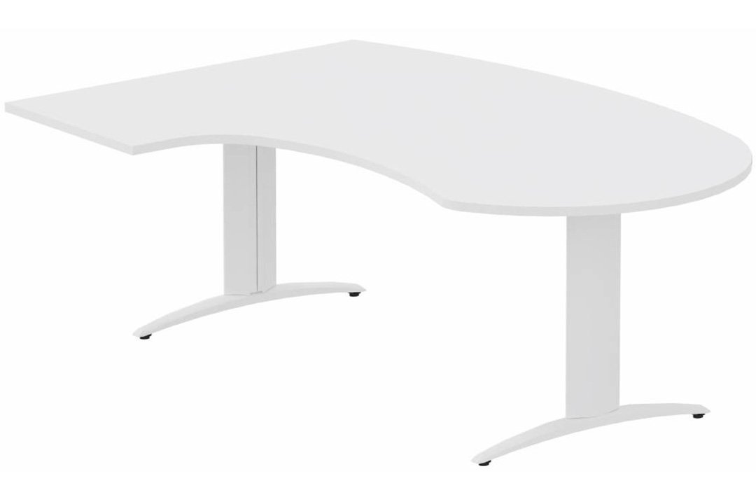 K2 compact 90° manager 190x141x104x60cm sur pied de soutien, plateau blanc, structure blanc