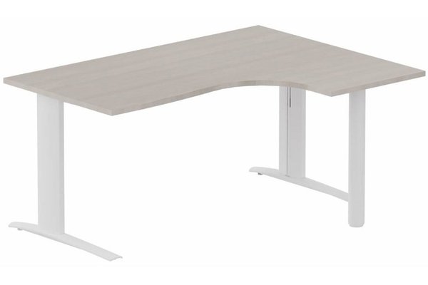Gamme K1 - Plans compacts - Bureau retour à droite sur pied, 160x120x80cm