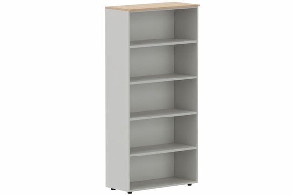 ARMOIRES SANS PORTES / BIBLIOTHEQUES - Hauteur 196 cm - Armoire mélamine H196xL100cm sans portes, Finitions = Top de finition :hêtre / Corps d'armoire et tablettes: aluminium