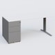 K1 Plateau droit 180x80 avec caisson métal porteur sous plateau à gauche. Plateau Blanc et pietement Aluminium