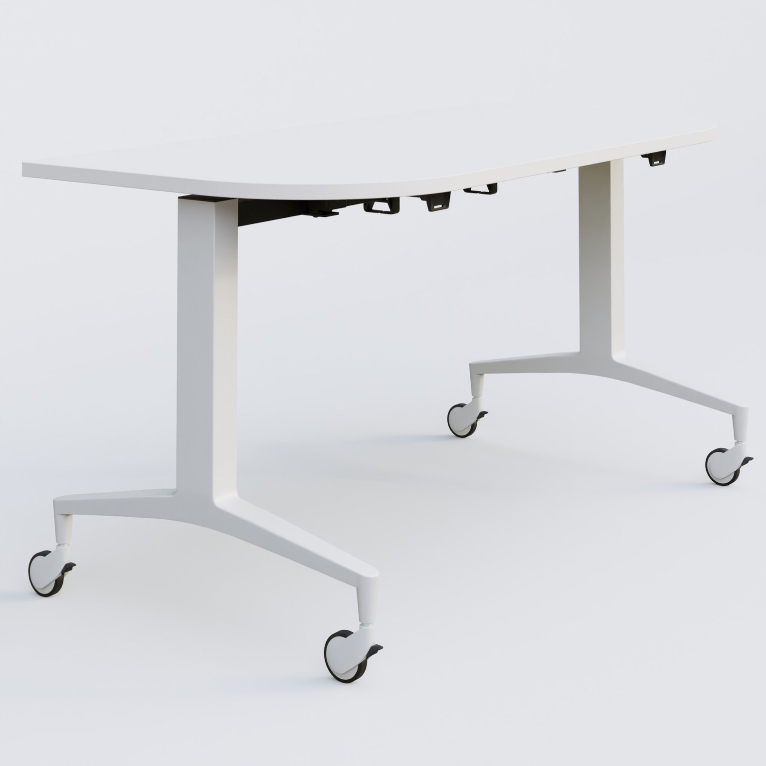 Module d'extrémité de la gamme LEM 145-70 cm. Plateau Blanc et pietement Blanc.
