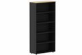 Armoire mélamine H196xL100cm sans portes, Finitions = Top de finition :noyer / Corps d'armoire et tablettes: noir
