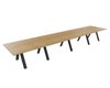 TABLE RECTANGULAIRE 4 PLATEAUX 560X120CM SUR STRUCTURE X3 MEETING. Plateau Chêne naturel et pietement Noir.