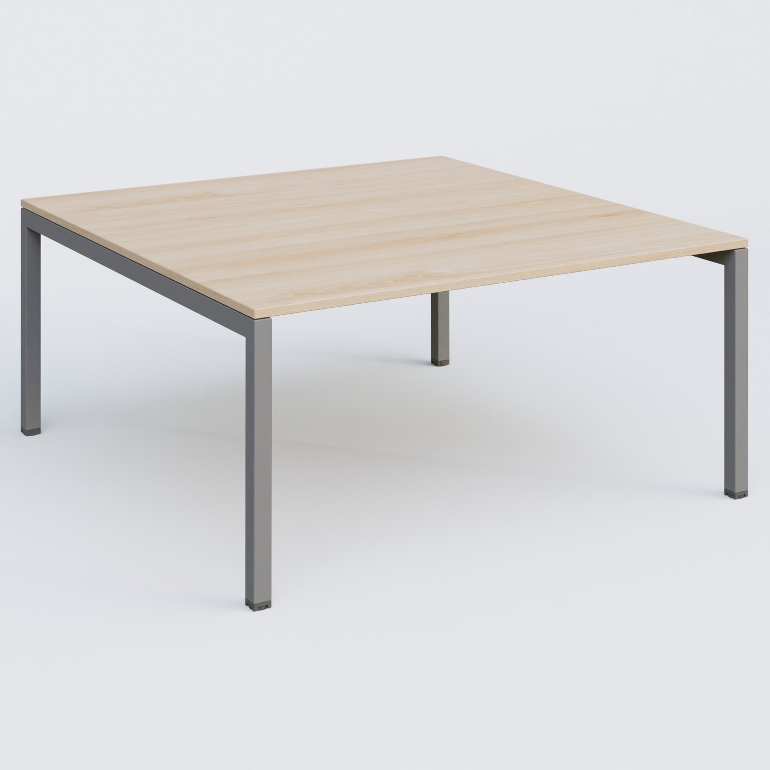 K3 Plateau droit 160x165 pieds fixe. Plateau Hêtre et pietement Aluminium.