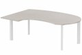 K7 compact 90° manager 190x141x104x60cm, plateau acacia, structure blanc