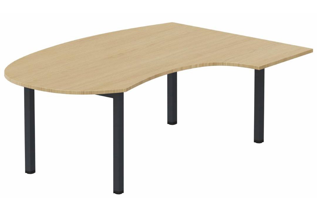 K3- Plan compact 90° asymétrique Manager 190x141x104/60cm sur pied de soutien - retour à droite -Finitions = Plateau : Chêne (CE) /Piétements : Anthracite