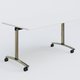 Table abattante gamme Arca 140-80 cm. Plateau Blanc et pietement Chrome.