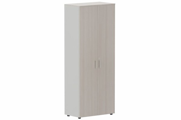 ARMOIRES SANS PORTES / BIBLIOTHEQUES - Hauteur 196 cm - Armoire mélamine H196xL100cm portes bois, Finitions= Top de finition : acacia (AK) / Corps d'armoire et tablettes : aluminium / Façade : Acacia (AK) poignées aluminium