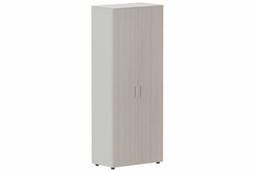 ARMOIRES SANS PORTES / BIBLIOTHEQUES - Hauteur 196 cm - Armoire mélamine H196xL100cm portes bois, Finitions= Top de finition : acacia (AK) / Corps d'armoire et tablettes : aluminium / Façade : Acacia (AK) poignées aluminium