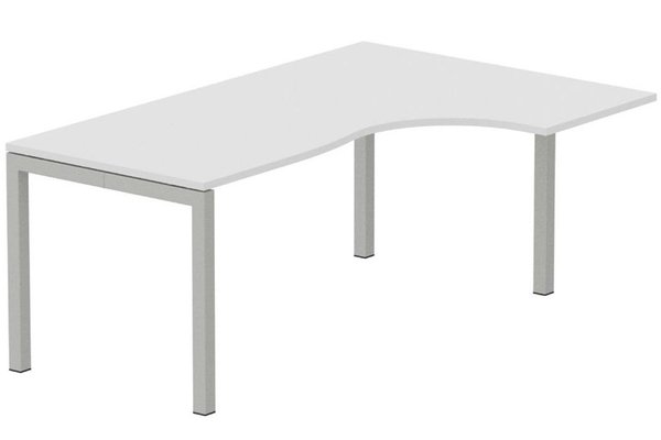 Gamme K3 - Plans compacts - Plan Compact 90° asymétrique 180x120x80/60cm retour à droite blanc/aluminium - sur délai