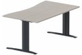 Plan vague symétrique, structure poutre, 160x90x80cm, plateau acacia, structure anthracite