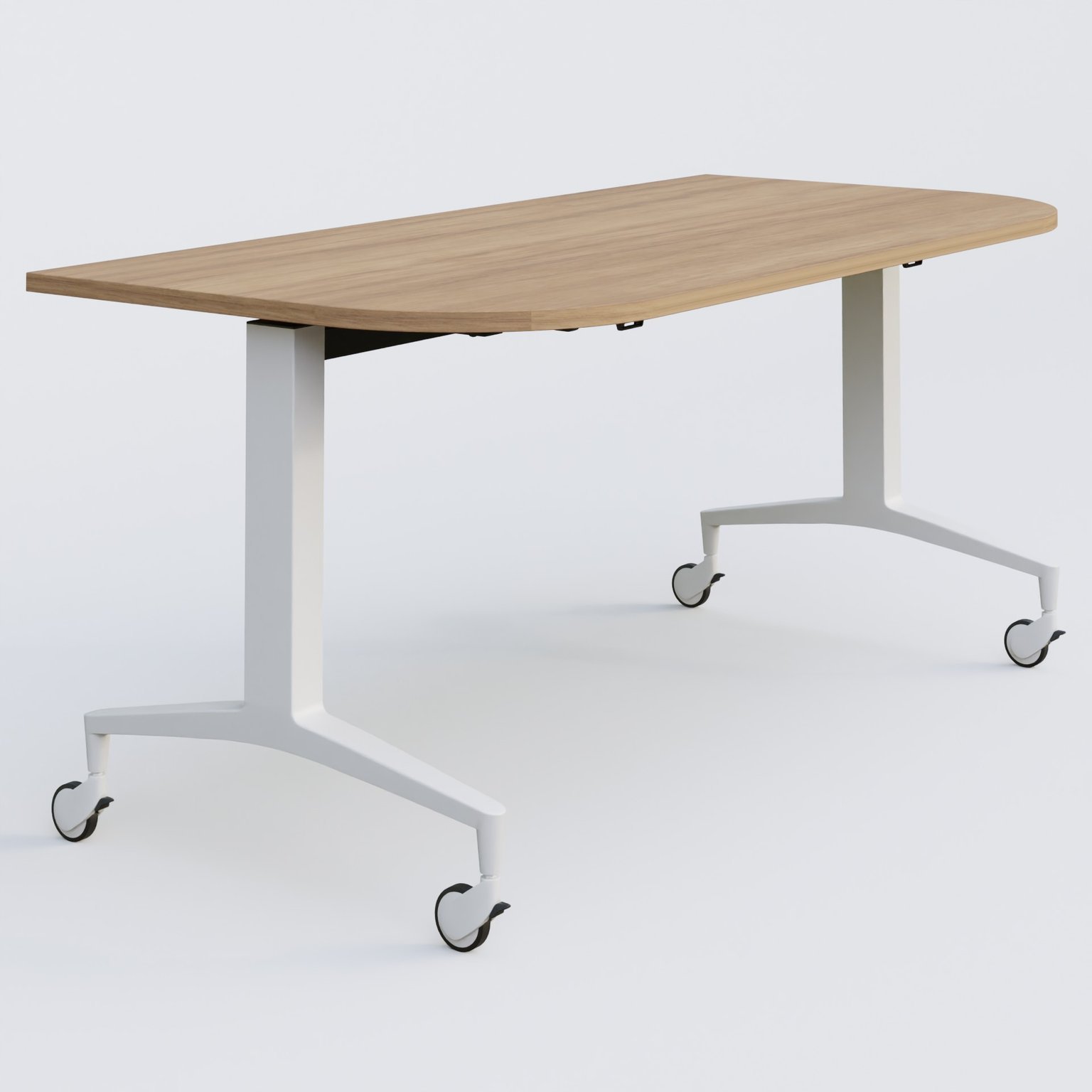 Module d'extrémité de la gamme LEM 165-80 cm. Plateau Noyer et pietement Blanc.