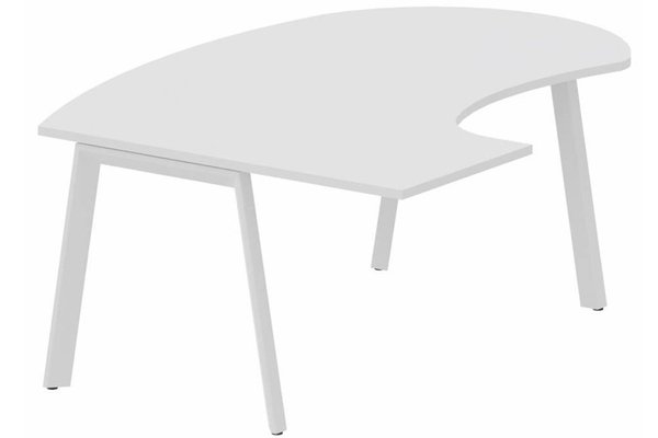 Gamme K8 - Plans compacts - Plan compact 90° manager 190 x 141 x 104 x 60 cm, plateau blanc, structure blanc