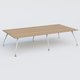 K5 table bench 320*165 cm. Plateau Noyer et pietement Blanc avec base chromé.