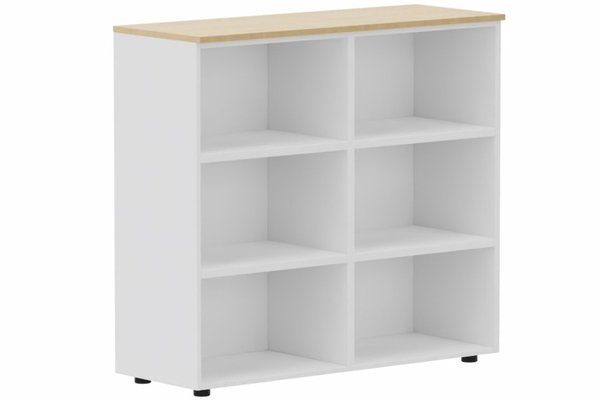 ARMOIRES SANS PORTES / BIBLIOTHEQUES - Mélaminés - Armoire mélamine H102xL120cm, séparation médiane, sans portes