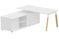 K8Wood  Plan 160x80 avec meuble porteur (L180xP64) avec caisson 2T dont 1 DS intégré - meuble à gauche