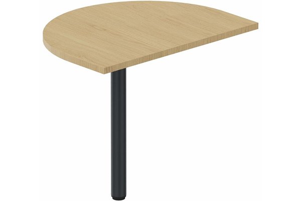 Gamme K2 - Extensions conviviales - K2- Extension de convivialité arrondie P80 x L60 sur 1 pied de soutien -Finitions : PLATEAUX: CHENE (CE) / PIETEMENTS: ANTHRACITE (AN)